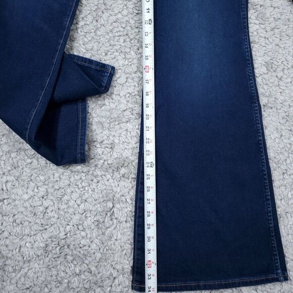 Wrangler Wanderer 622 High Rise Flare Dark Wash Blue Cowgirl Western Size 30x34 - Picture 10 of 11